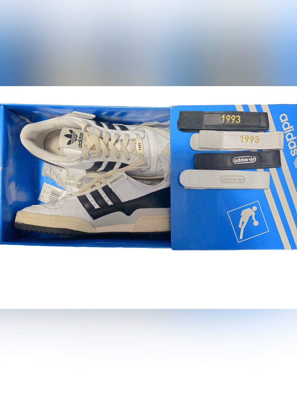 adidas Forum Low x Shoe Palace "1993" Black White - Size 8 - NIB W/ All 4 Straps